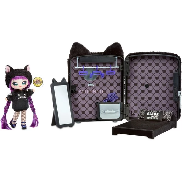 MGA Entertainment 3-in-1 Backpack Bedroom Playset- Black Kitty, Figurine – Image 2