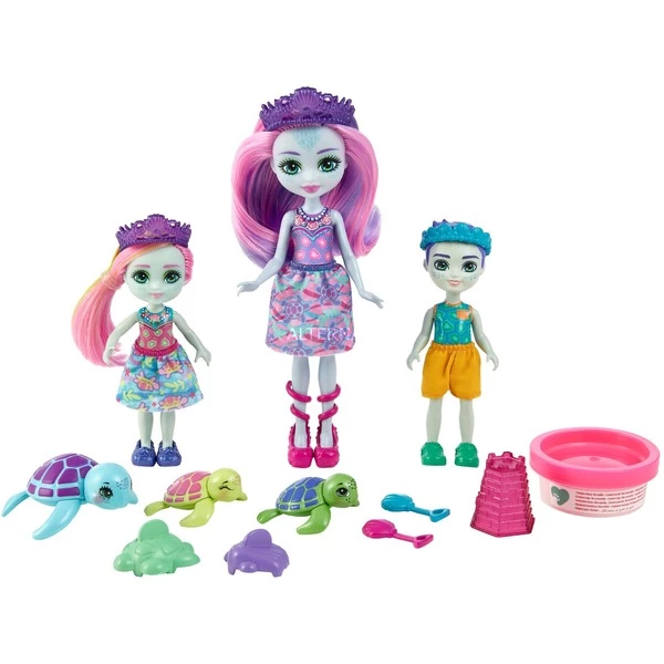 Mattel Royal Enchantimals Royaume De L’Océan La Grande Famille De Tinsley Tortue, Poupée – Image 2
