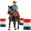 Schleich Farm World Cowgirl Et Tonneaux De Racing, Figurine -BABY Born shop Schleich Farm World Cowgirl et Tonneaux de Racing Figurine@@1832825