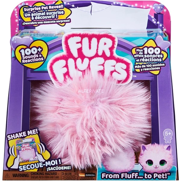 Spin Master Fur Fluffs FURFLUFFS - CHATON - ANIMAL COMPAGNON INTERACTIF - Transforme Ta Boule De Poils En Adorable Chaton Rose - 100 Sons Et Réactions - Peluche Toute Douce - Jouet Enfant 5 Ans Et + – Image 3