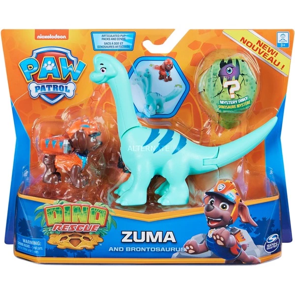 Spin Master PAW Patrol, Coffret De Figurines Articulées Dino Rescue Zuma Et Dinosaure, Pour Les Enfants à Partir De 3 Ans
