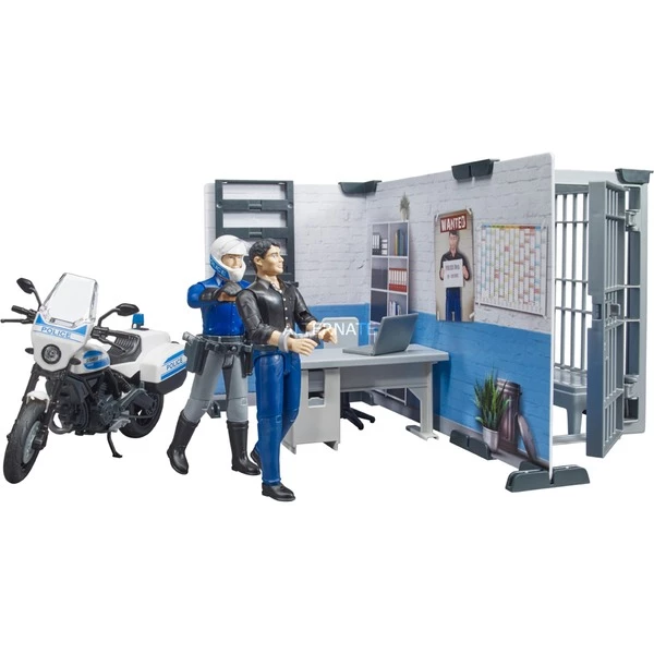 Bruder Poste De Police Bworld Avec Moto De Police, Figurine – Image 2